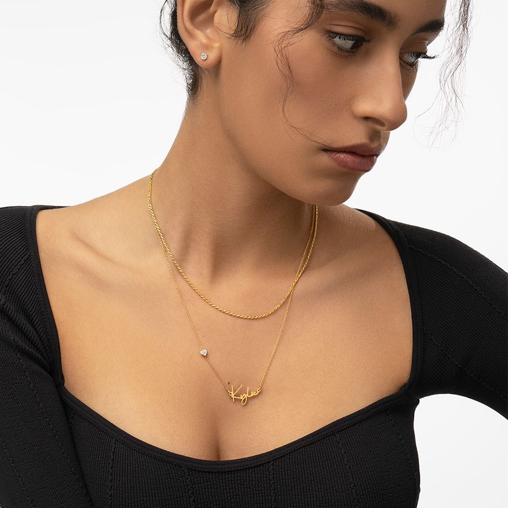 Belle Custom Name Necklace With 0.25 ct Heart_yythk (1)